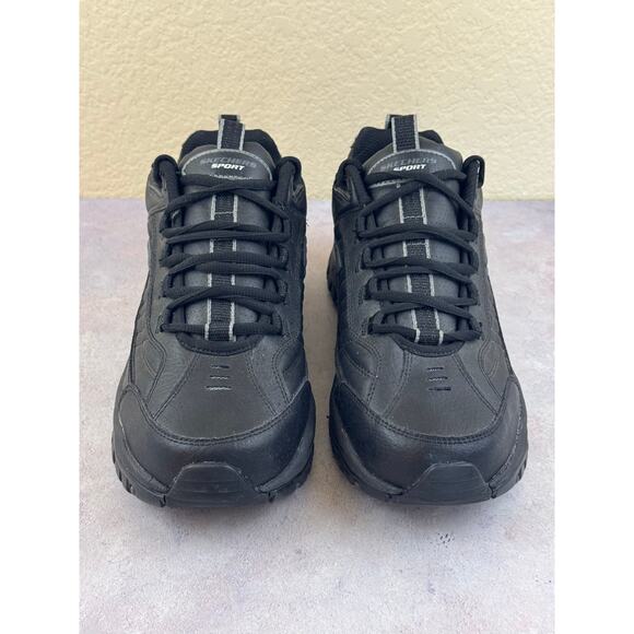 Skechers Mens Energy Afterburn Sneakers Size 11 Extra Wide Black Leather main image 6